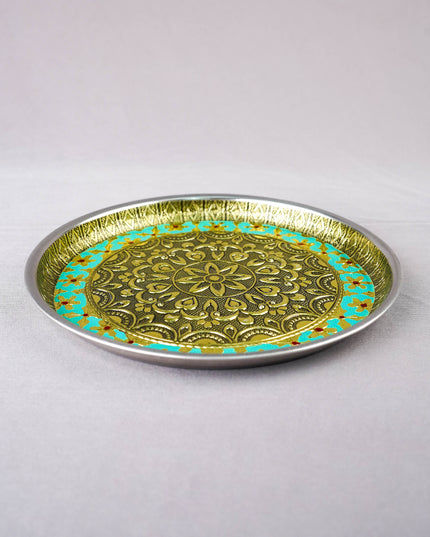 Meenakari Plate - Floral Design - 8 inch - WBG2059-1
