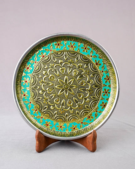Meenakari Plate - Floral Design - 8 inch - WBG2059-1