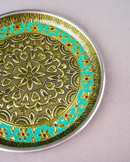 Meenakari Plate - Floral Design - 8 inch - WBG2059-1