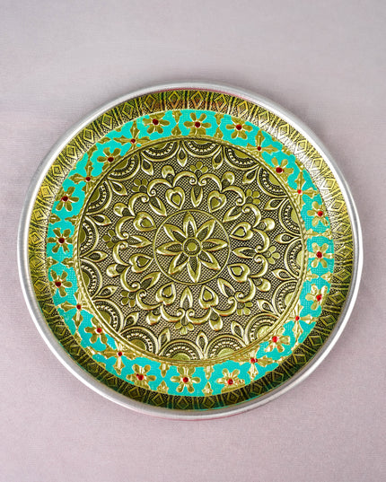 Meenakari Plate - Floral Design - 8 inch - WBG2059-1
