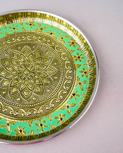 Meenakari Plate - Floral Design - 8 inch - WBG2059-5