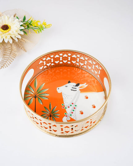 Pichwai Printed Tray - 6 inch - WBG2060