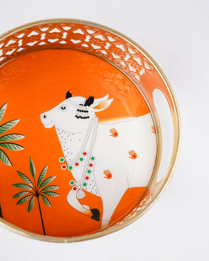 Pichwai Printed Tray - 6 inch - WBG2060