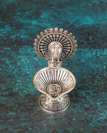 Zinc Alloy Annapakshi Diya - Antique - 3 inch - WBG2070-1