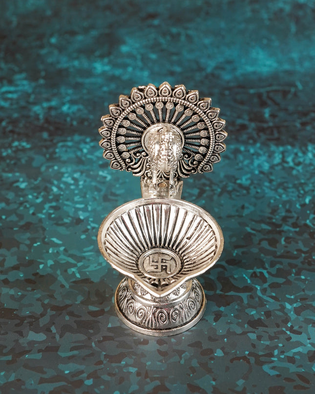Zinc Alloy Annapakshi Diya - Antique - 3 inch - WBG2070-1
