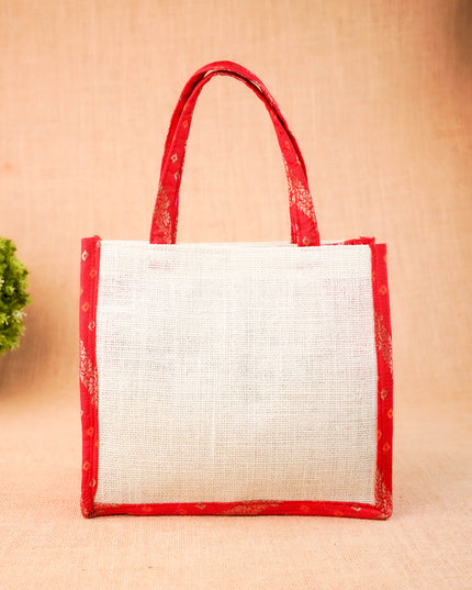 Jute Bag - Peacock Design - 9 inch - WBG2072