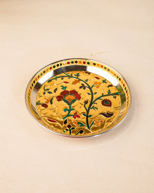 Floral Design - Plate - Gold - 7 inch - WBG2075-1