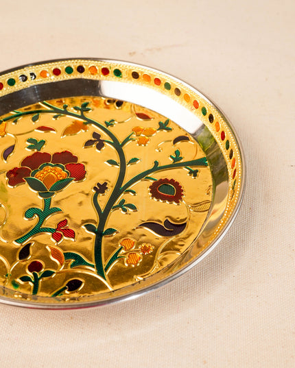 Floral Design - Plate - Gold - 7 inch - WBG2075-1