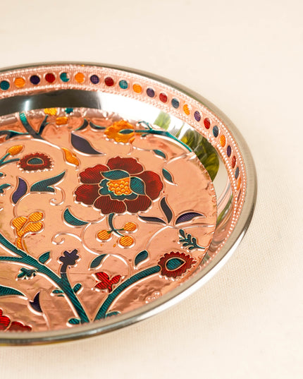 Floral Design - Plate - Copper - 7 inch - WBG2075-2