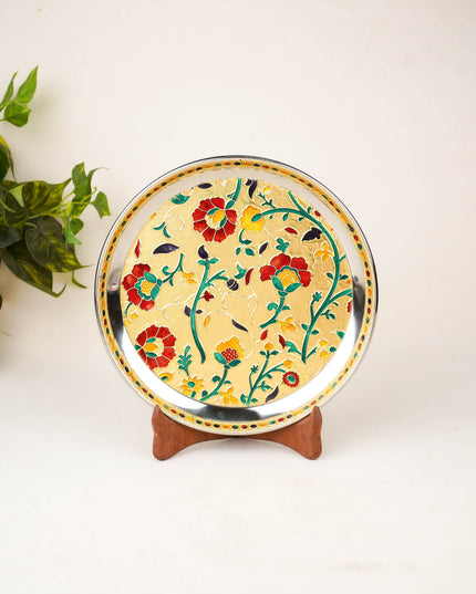 Floral Design - Plate - Gold - 9 inch - WBG2078-1