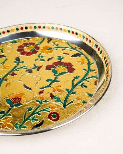 Floral Design - Plate - Gold - 9 inch - WBG2078-1