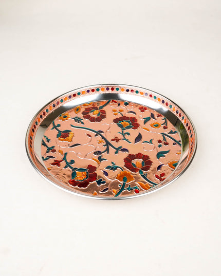 Floral Design - Plate - Copper - 9 inch - WBG2078-2