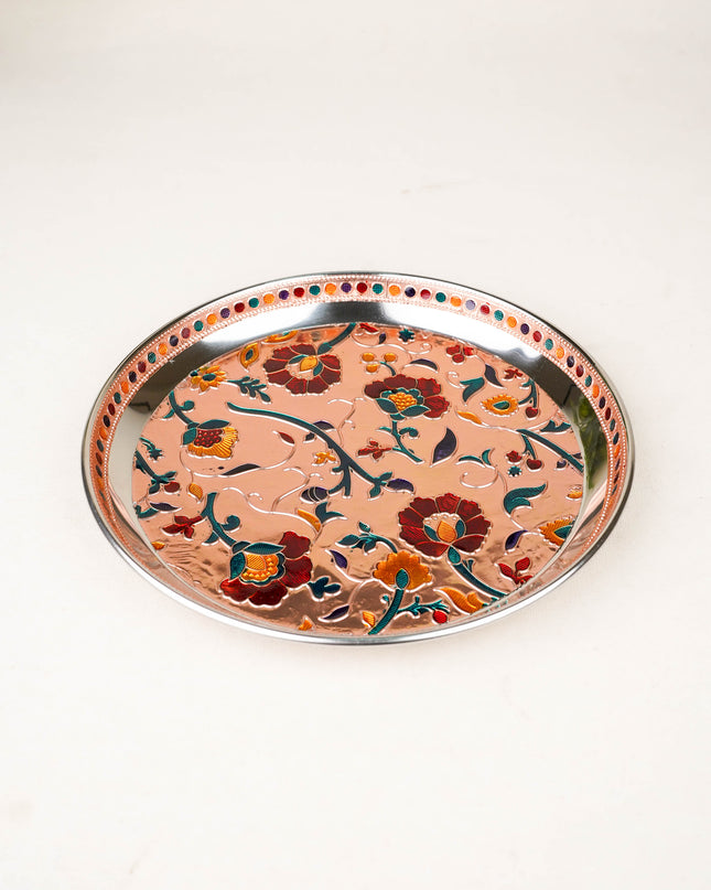 Floral Design - Plate - Copper - 9 inch - WBG2078-2