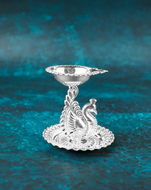 German Silver Annapakshi Diya - 2 inch - WBG2081