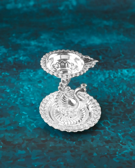 German Silver Annapakshi Diya - 2 inch - WBG2081
