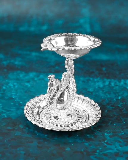 German Silver Annapakshi Diya - 2 inch - WBG2081