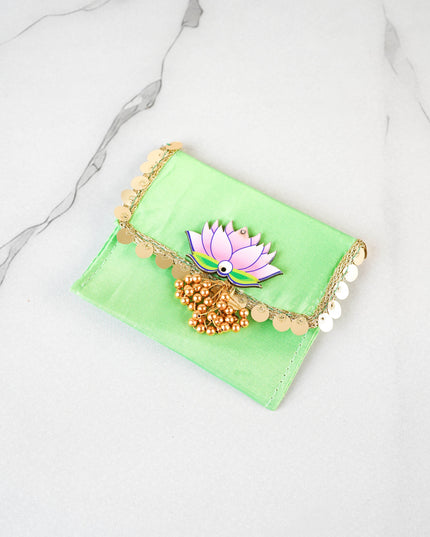 Designer Purse with Lotus - 4 inch - WBG2086