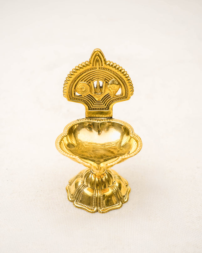 Brass Namam with Shankh Chakra Diya - 3 inch - WBG2089
