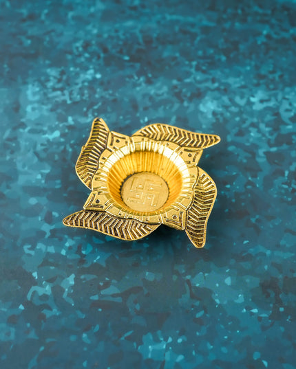 Zinc Alloy Swastik Diya - Gold - WBG2094-1