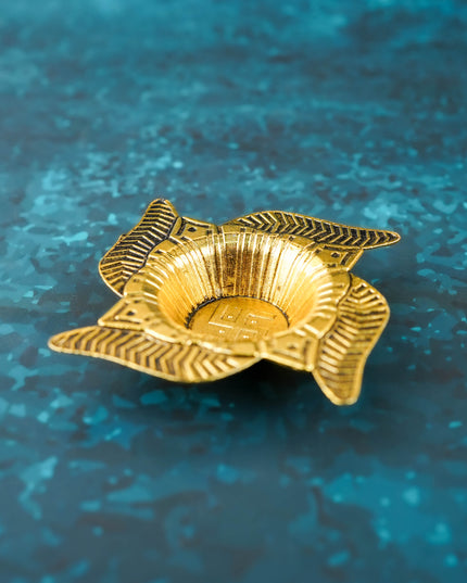 Zinc Alloy Swastik Diya - Gold - WBG2094-1