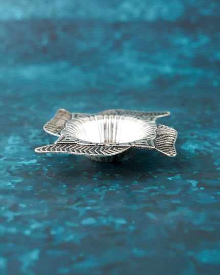 Zinc Alloy Swastik Diya - Silver - WBG2094-2