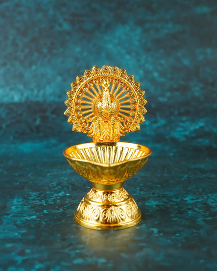 Peacock Diya - 3 inch - Gold - WBG2098-3