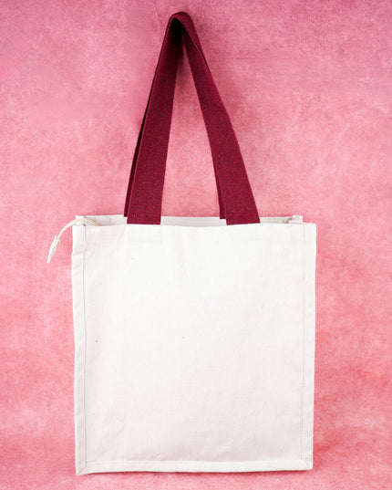 Cotton Elephant Print Cloth Bag - 12x12 inch - WBG2101