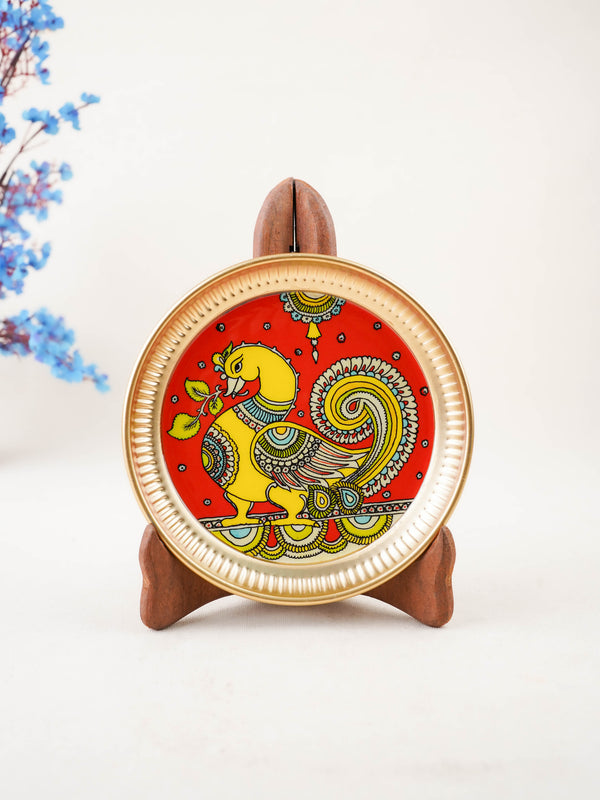 Annapakshi - Brass Coated Plate - 6 inch - WBG2104-4