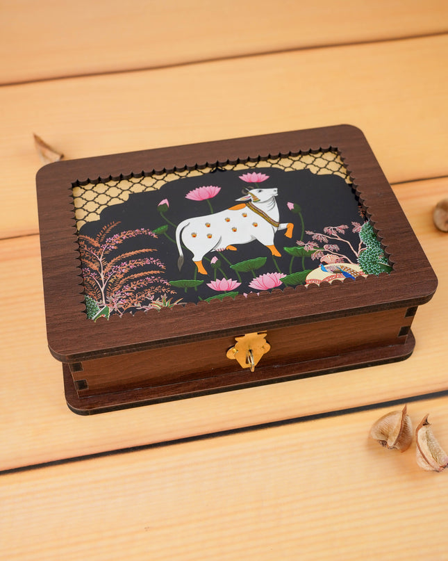 Pichwai Dry Fruit Box - 7x5 inch - WBG2106