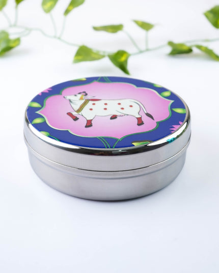 Pichwai Poori Box - 5 inch - WBG2116