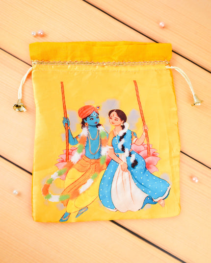 Radhakrishna Print String Bag - 10x8 inch - WBG2121
