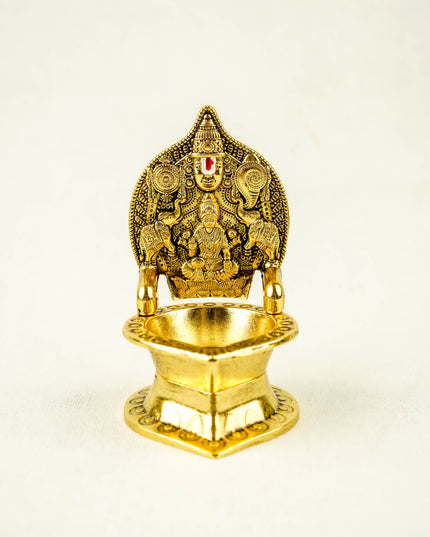Zinc Alloy Tirupathi Balji with Gajalakshmi Vilakku - 4 inch - WBG2122-2