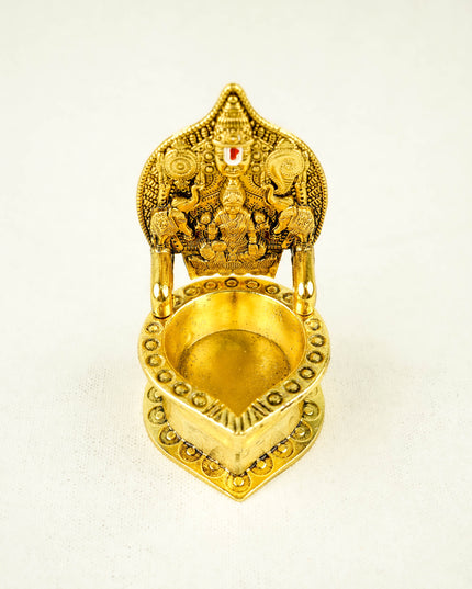 Zinc Alloy Tirupathi Balji with Gajalakshmi Vilakku - 4 inch - WBG2122-2