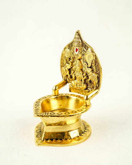 Zinc Alloy Tirupathi Balji with Gajalakshmi Vilakku - 4 inch - WBG2122-2