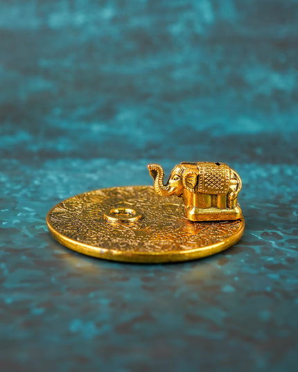 Elephant Agarvathi Stand - Gold Finish - WBG2133-1