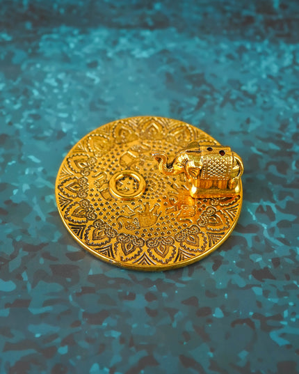Elephant Agarvathi Stand - Gold Finish - WBG2133-1