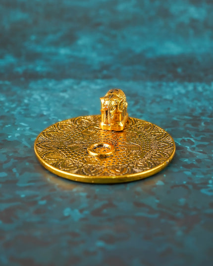 Elephant Agarvathi Stand - Gold Finish - WBG2133-1