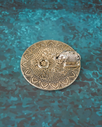 Elephant Agarvathi Stand - Silver Finish - WBG2133-2
