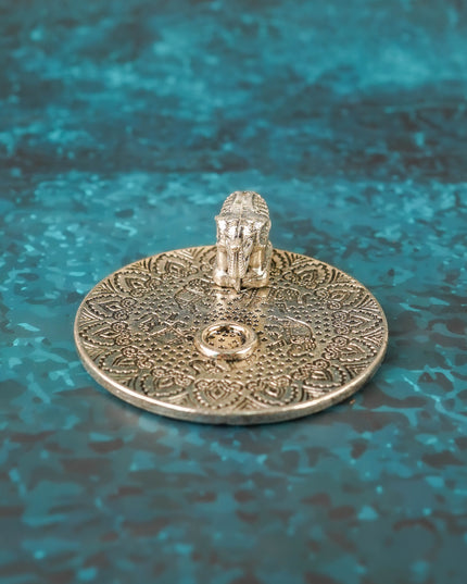 Elephant Agarvathi Stand - Silver Finish - WBG2133-2