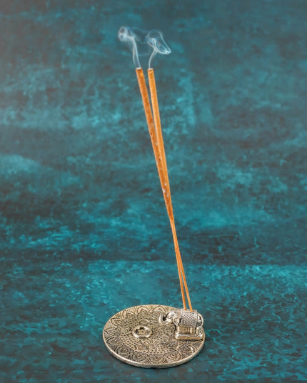 Elephant Agarvathi Stand - Silver Finish - WBG2133-2