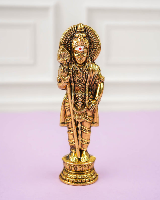 Murthi - Murugan with Vel - Gold Antique - WBG2142-4