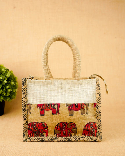 Printed Jute Bag - 10x8 inch - WBG2143