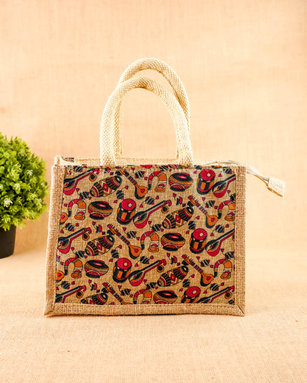 Kalamkari Jute Bag - 10x8 inch - WBG2144