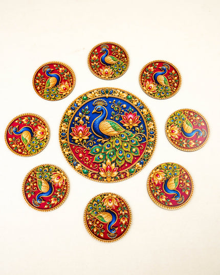 Peacock Decorative Rangoli Set - 8 inch - WBG2154