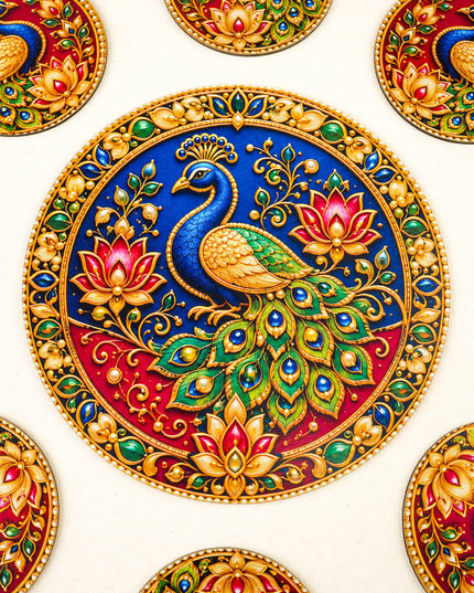 Peacock Decorative Rangoli Set - 8 inch - WBG2154