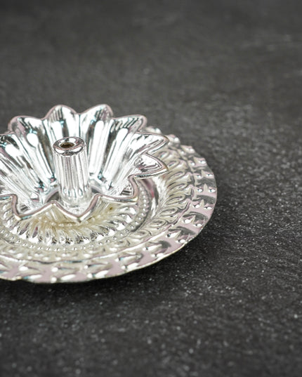 German Silver Flower Diya - 3 inch - WBG2166