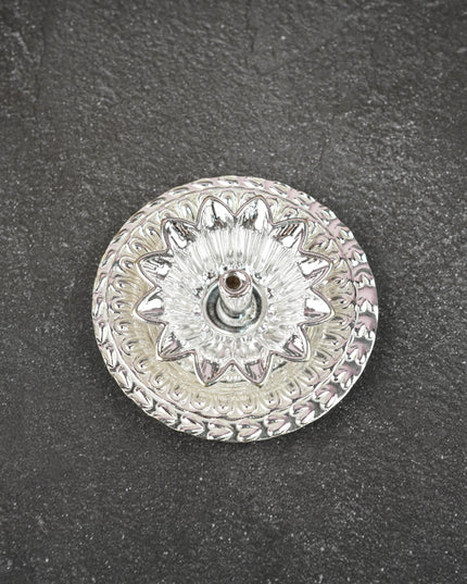 German Silver Flower Diya - 3 inch - WBG2166
