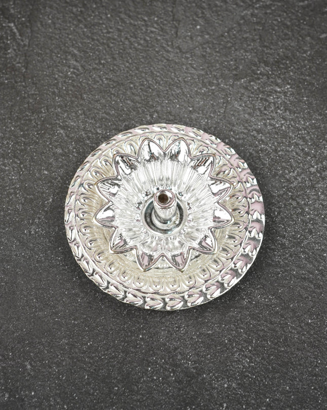 German Silver Flower Diya - 3 inch - WBG2166
