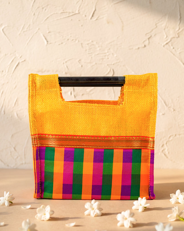 Traditional Checked Jute Bag - WBG2170