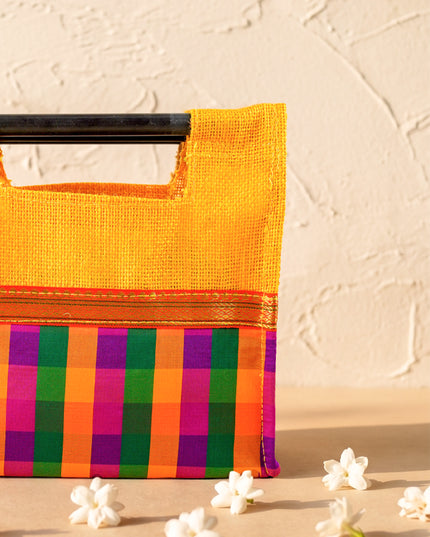 Traditional Checked Jute Bag - WBG2170